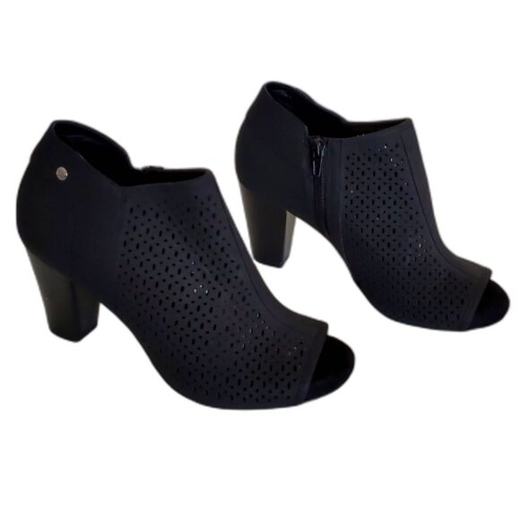 NEW Womens Giani Bernini Black Block Heel, Peep Toe, Memory Foam, Ankle Booties - Picture 1 of 9
